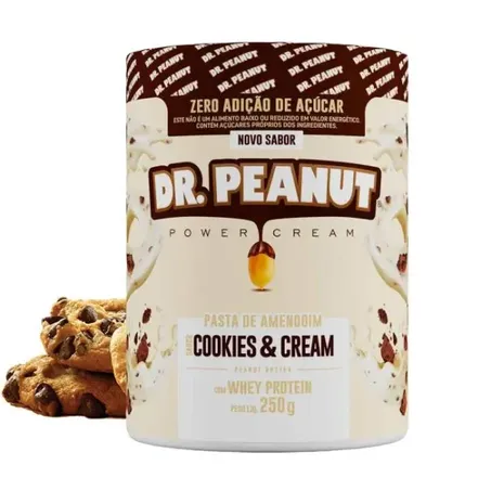 PASTA AMENDOIM DR. PEANUT WHEY COOKIES & CREAM 600G