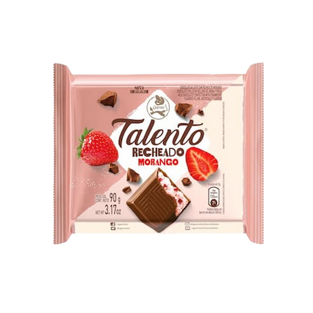 Choc barra talento garoto morango 85g