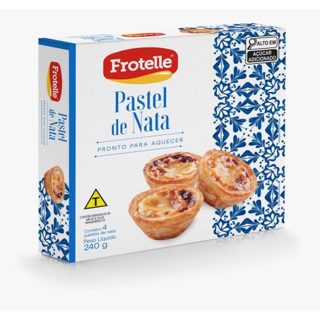 PASTEL FROTELLE DE NATA BANDEJA COM 4 UNIDADES 60G CADA