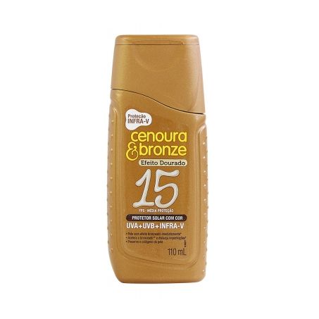 Protetor Solar Cenoura E Bronze Efeito Dourado Fps 15 Embalagem 110ML