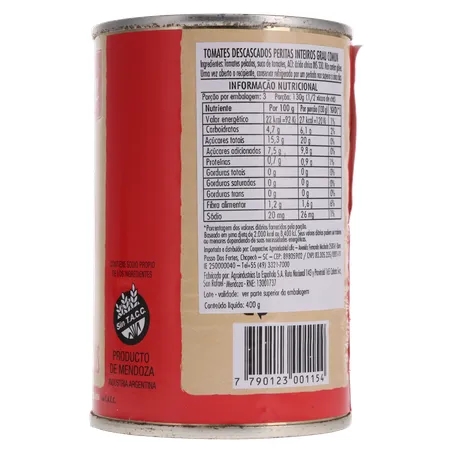TOMATE PELADO IMPORTADO DA ARGENTINA VIGENTE LATA 230G 360-10