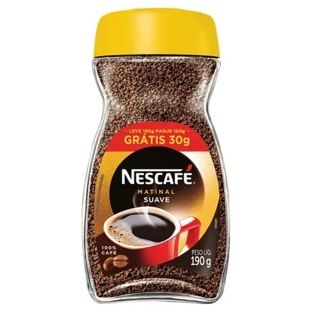 Café solúvel matinal nescafé l190g160g