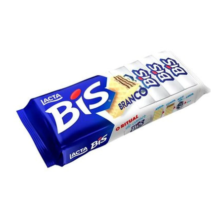 Wafer Recheado Lacta Chocolate Branco Pacote com 16un - 100.8gr