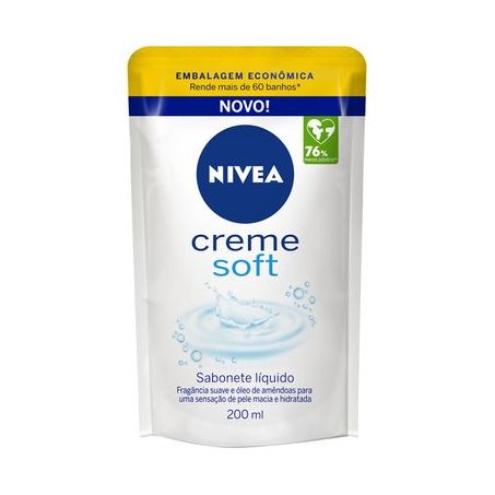 SABONETE LIQUIDO NIVEA 200ML REFIL CREME SOFT
