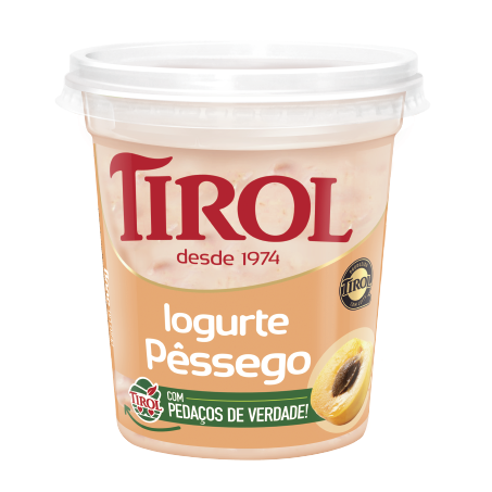 Iogurte tirol c/ pedacos pessego 500g