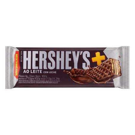 WAFER RECHEIO E COBERTURA CHOCOLATE AO LEITE HERSHEY'S MAIS