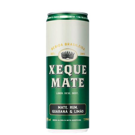Bebida Xeque Mate Alcoólica Mista Mate, Rum, Guaraná e Limão Lata 355ml 
 