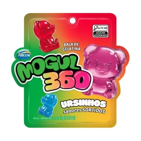 Bala gelatina mogul 360 ursinhos sortido