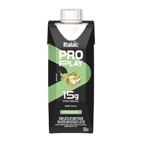 Bebida lactea italac pistache pro play zero lactose 250 ml.