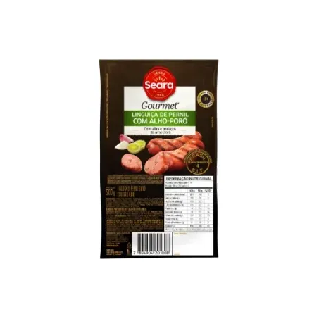 Linguica Pernil Seara 500g Gourmet Alho Poro