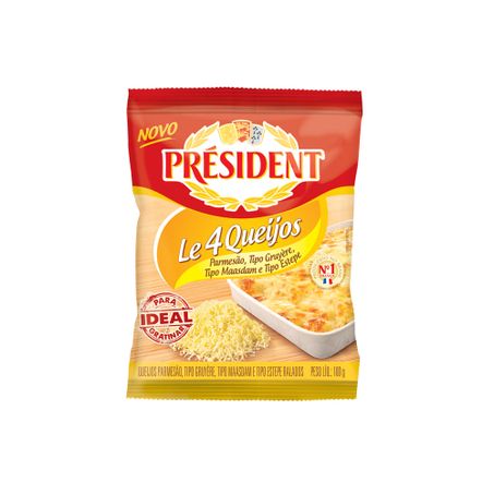 QUEIJO RALADO PRESIDENT 4 QUEIJOS 100G