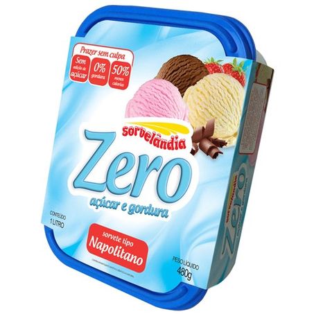 SORVETE SORVELANDIA ZERO AÇUCAR NAPOLITANO 1L