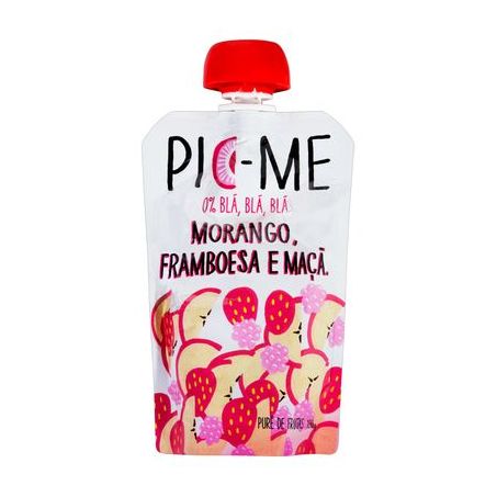 Alimento Pic-Me 90g Pure Frutas Morango/Framboesa/Maça