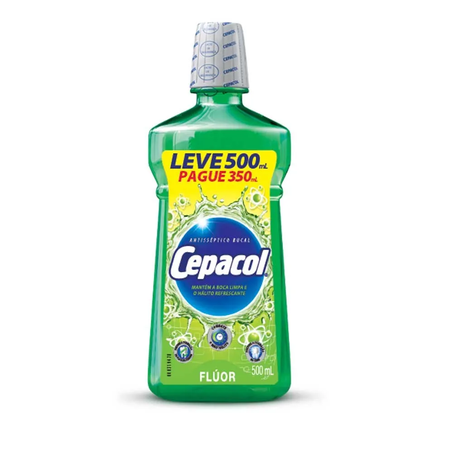 Enxaguante Bucal Cepacol Menta Intense Leve 500ml Pague 350ml 
 