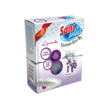 Deterg Sanit Saniplus 25g Pedra C/Redinha Lavanda