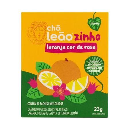 CHA LEAO LARANJA COR DE ROSA 23G