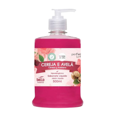 SABONETE LÍQUIDO BELLO CEREJA/AVELÃ 500ML PUMP