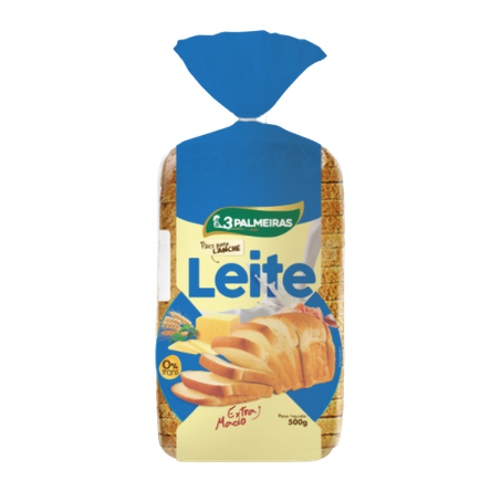 PÃO 3 PALMEIRAS LEITE 500G