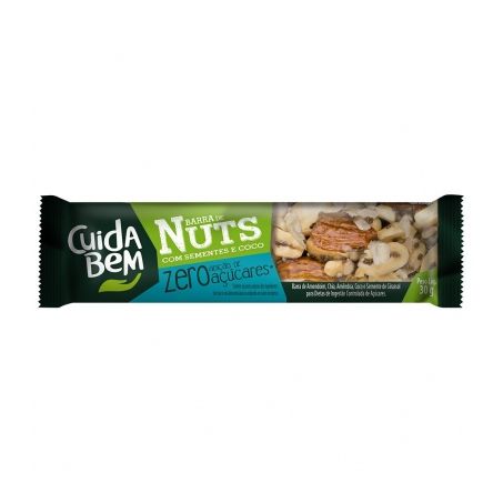 Barrinha Cuida Bem Nuts 30g Zero Sementes/Coco