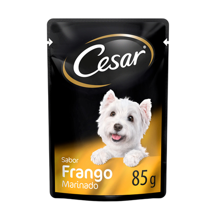 Ração Úmida Para Cães Adultos Cesar Frango Marinado 85G