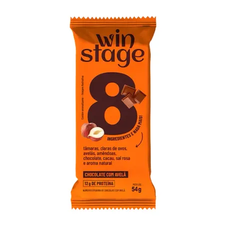 Barra de proteina chocolate com avela winstage 54g
