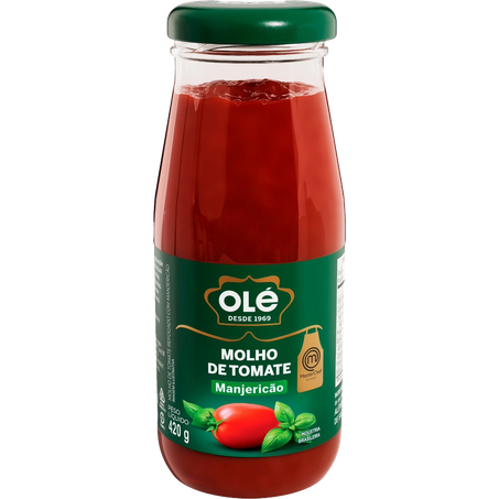 MOLHO DE TOMATE OLÉ MANJERICÃO VIDRO 420G
