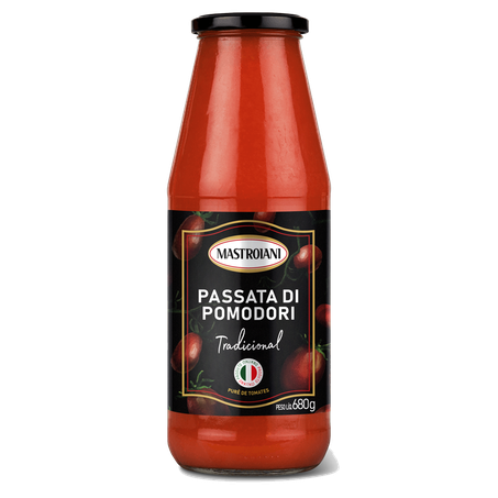 Purê de Tomate Mastroiani Passata Di Pomodori Tradicional Pote de Vidro 680gr