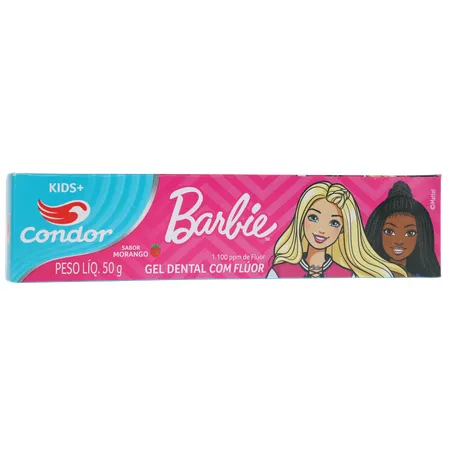 Creme Dental Infantil Barbie Morango com Flúor Condor 50G 360-35