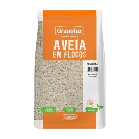 Aveia granoluz flocos tradicional 1kg