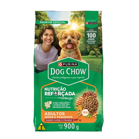 RAÇÃO DOG CHOW ADULTO MINI PEQ CARN/FRAN/ARRO 900G