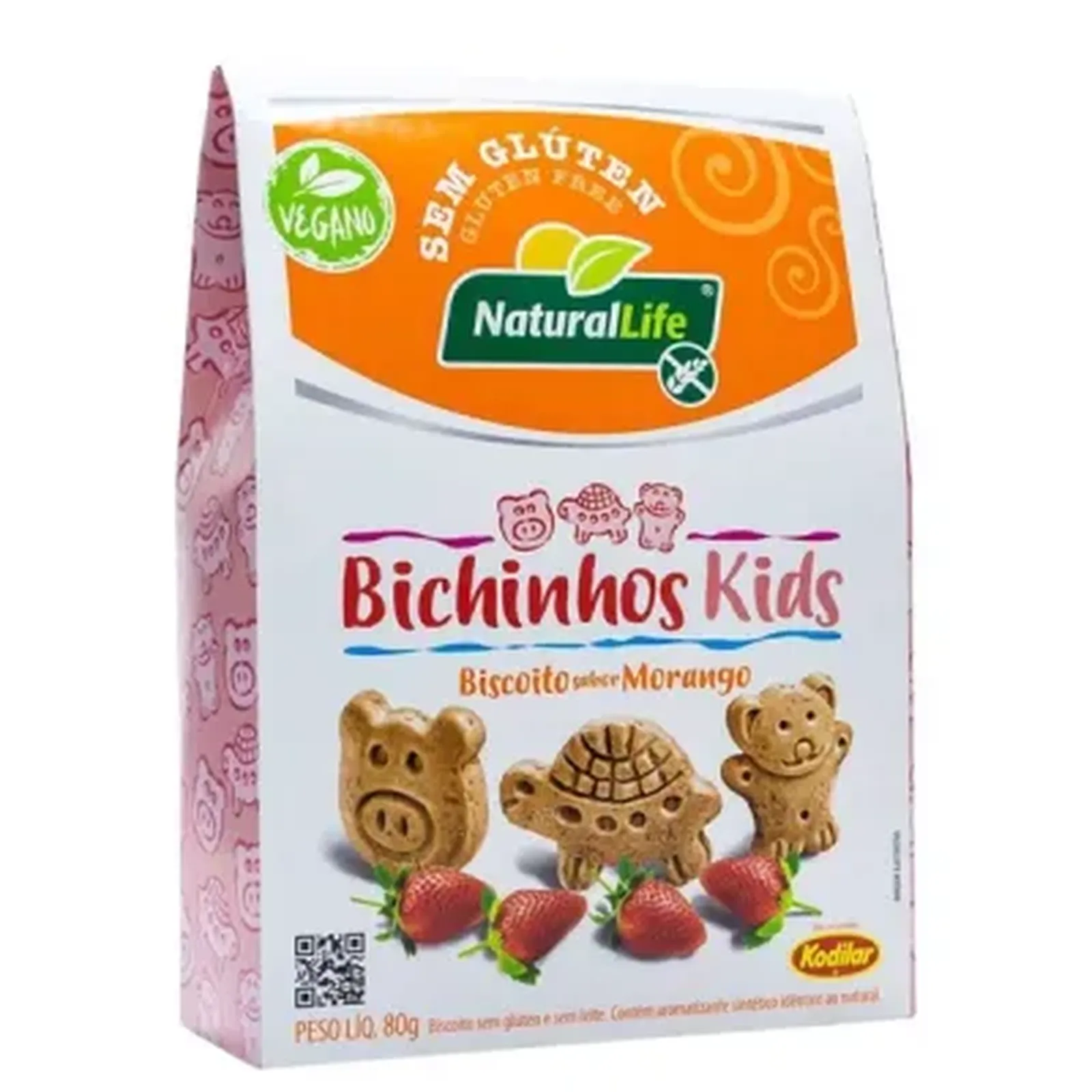 Biscoito Bichinhos Kids Morango 80g