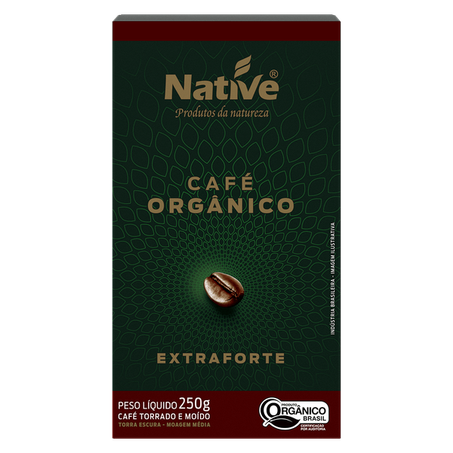 CAFÉ ORGÂNICO TORRADO E MOÍDO EXTRAFORTE NATIVE 250g