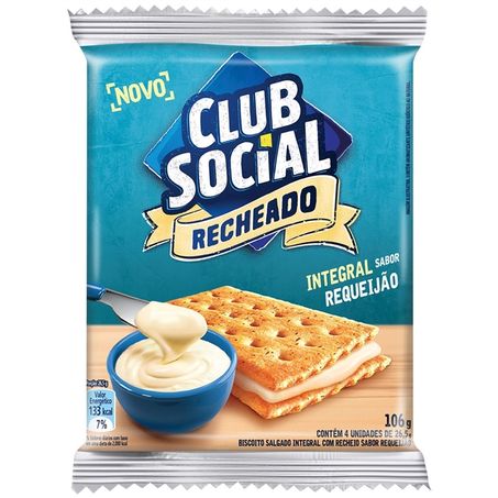 Biscoito Club Social Recheado Requeijão Pacote 106g 
 