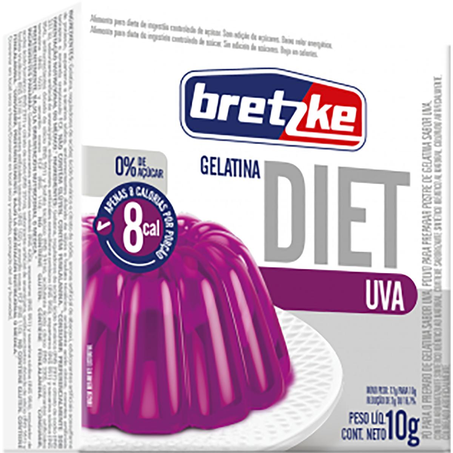Gelatina Bretzke 10g - Diet - Uva