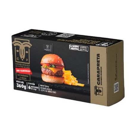 HAMBURGUER CARAPRETA CARNE BOVINA MINI BURGUER 360G