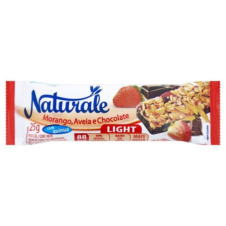 Barra de cereal naturale light morango, aveia e chocolate 25g