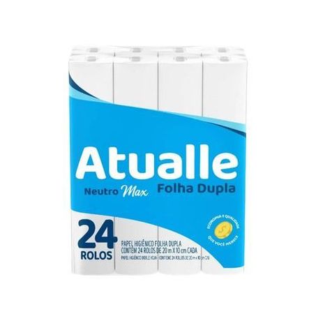 Papel higiênico atualle folha dupla 20m 24 rolos