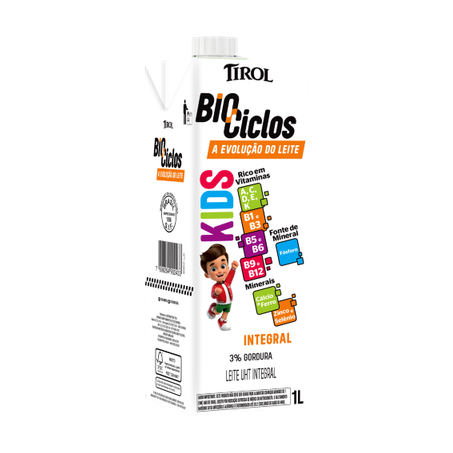 Leite Longa Vida Tirol Bio Ciclos Kids Integral 1l