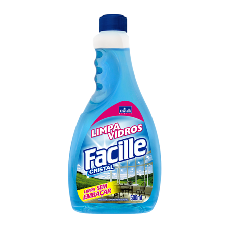 Limpador Vidros Crivialli 500ml Facille Cristal Refil