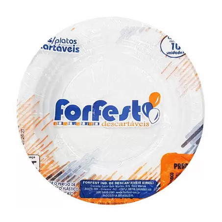 PRATO DESCARTÁVEL FORFEST RP18 BRANCO 10UN