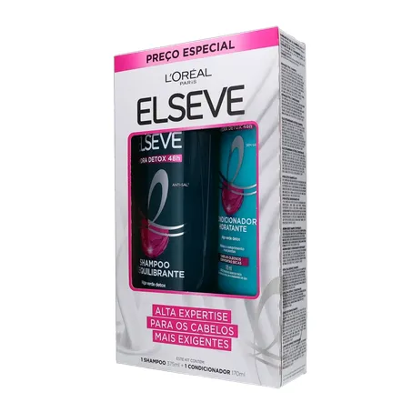 KIT ELSEVE HYDRA DETOX SHAMPOO 375ML + CONDICIONADOR 170ML 360-3