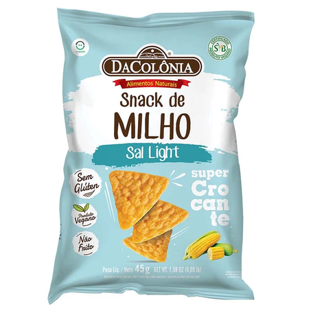 SNACKS MILHO DA COLÔNIA SAL LIGHT 45G