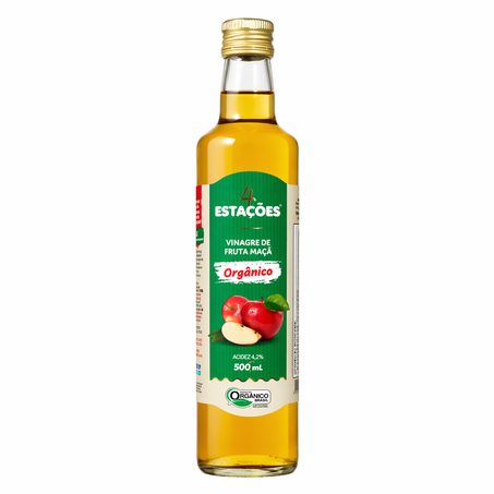 VINAGRE DE MAÇA ORGANICO 500ML 4 ESTAÇÕES