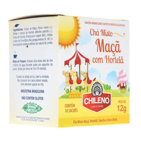 Chá Misto Chileno Maçã com Hortelã Sachê 1.2gr - Caixa com 10un - 12gr 360-32