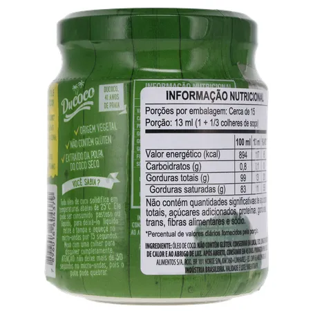 ÓLEO DE COCO DUCOCO EXTRA VIRGEM VIDRO 200ML 360-20