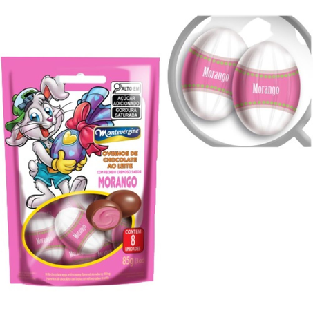 Chocolate Montevergine Mini Ovos Morango 85G