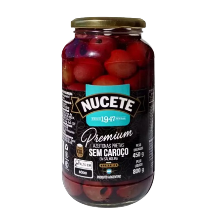 Azeitona preta nucete s/c premium 450g