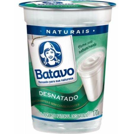 Iog batavo natural 170g desnatado cp