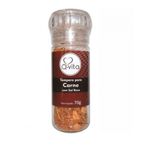 Tempero q-vita carne com sal rosa com moedor 70g