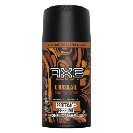 Antitranspirante Aerosol Axe Chocolate 48H de Proteção Frasco Spray 150ml
